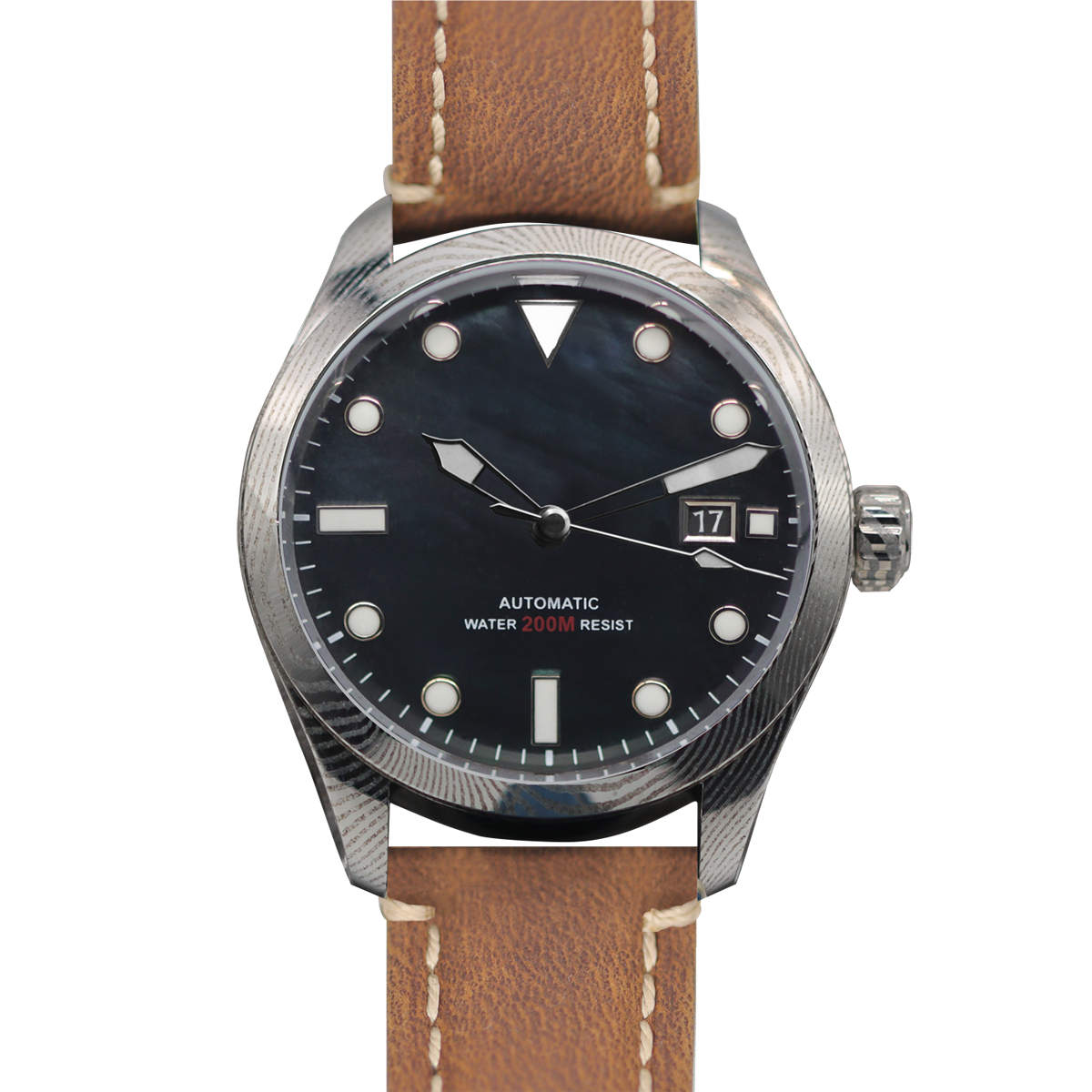 Automatic mechanical Damascus watch