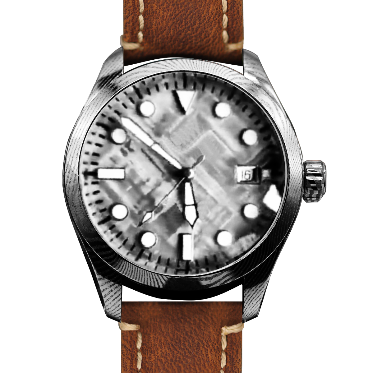 Automatic mechanical Damascus watch
