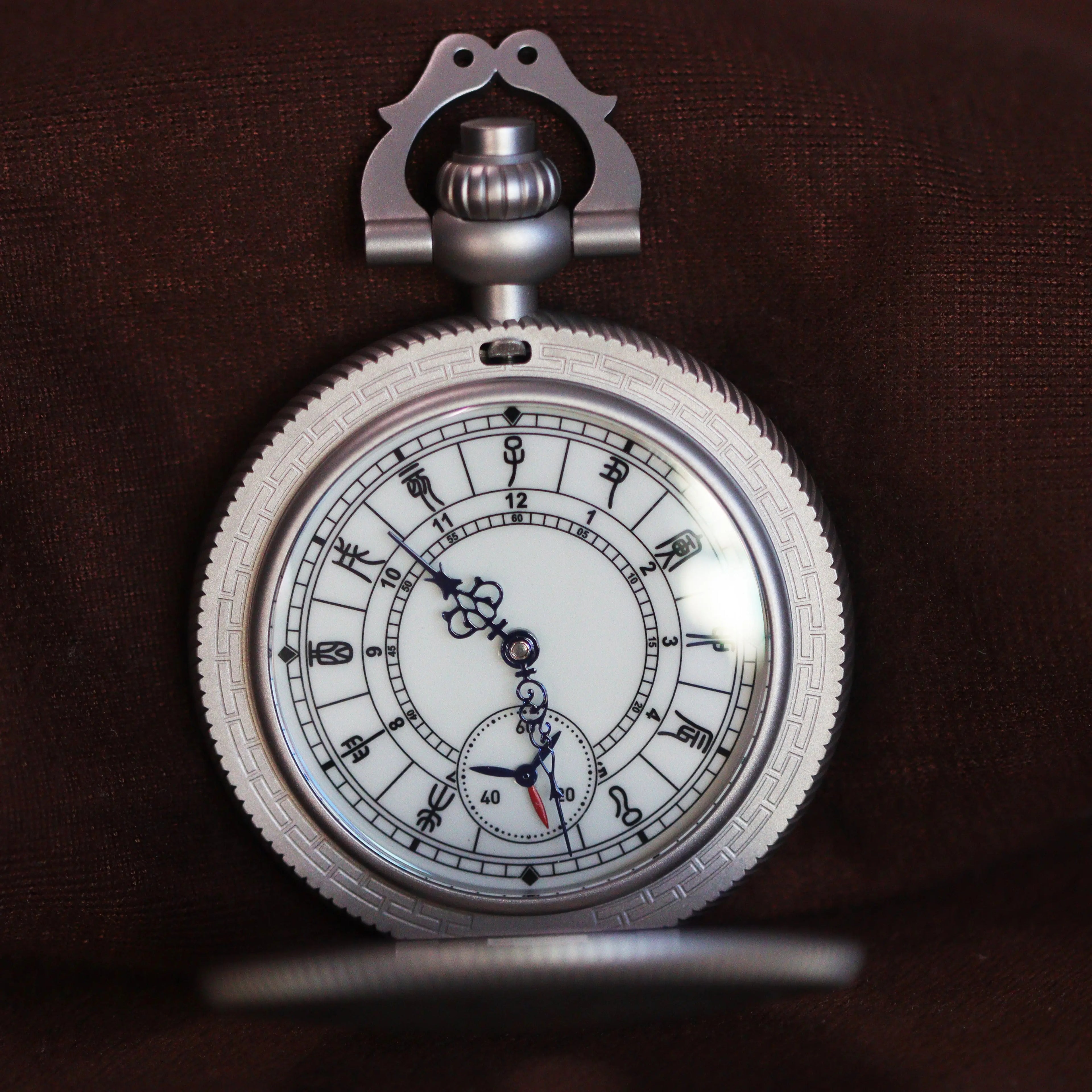 Waterproof mechanical bronze/sandblasted steel pocket watch sidaxin