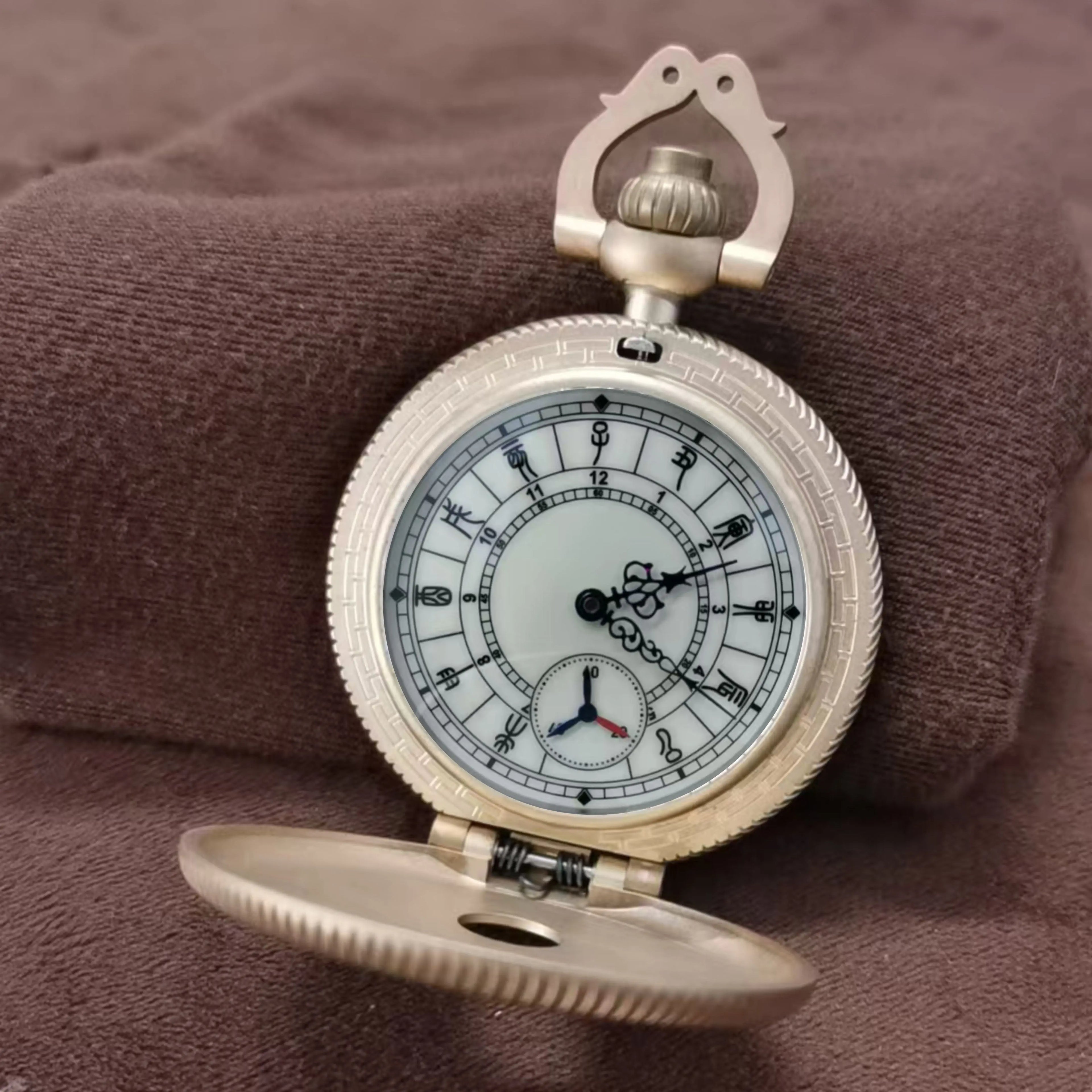 Waterproof mechanical bronze/sandblasted steel pocket watch sidaxin