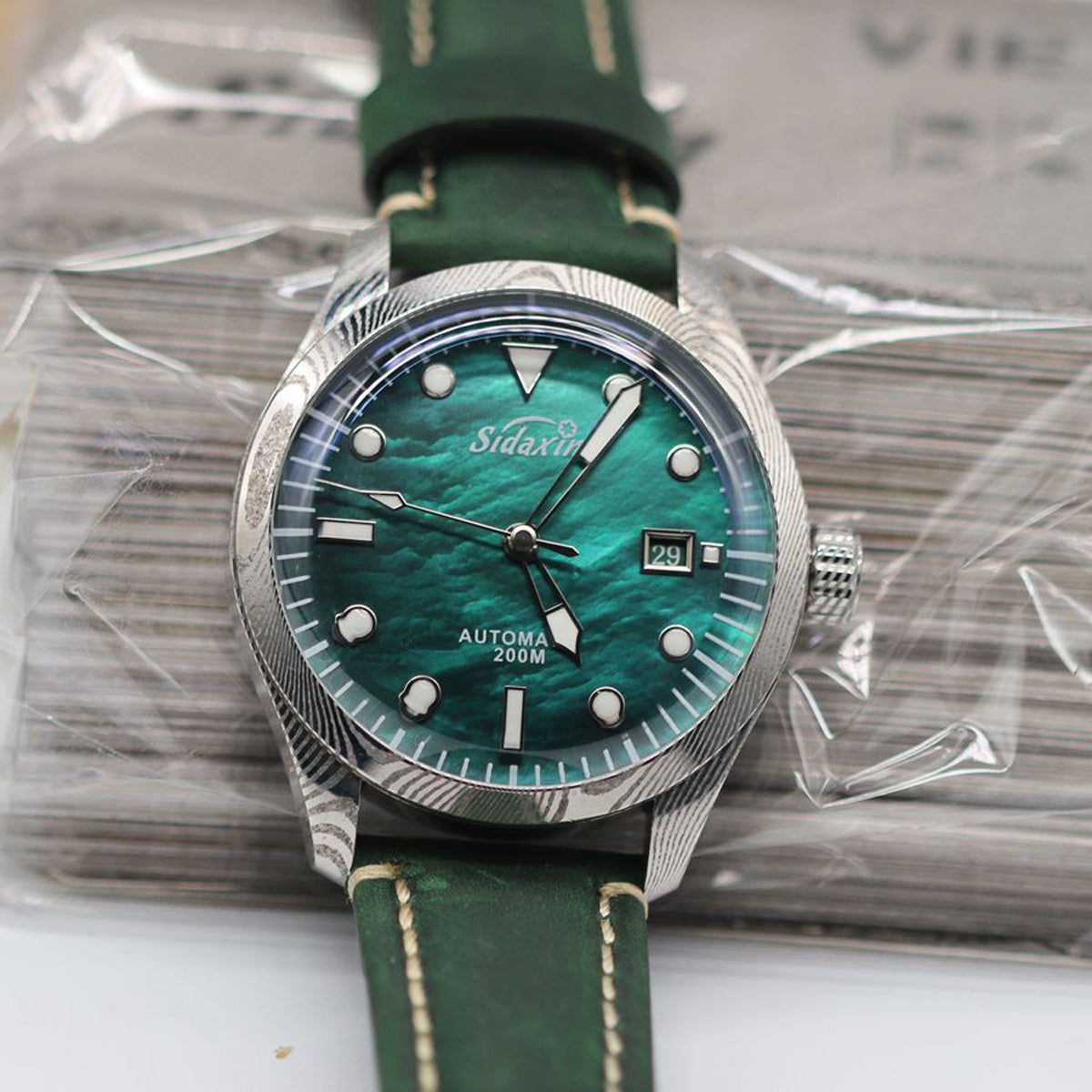 Automatic mechanical Damascus watch