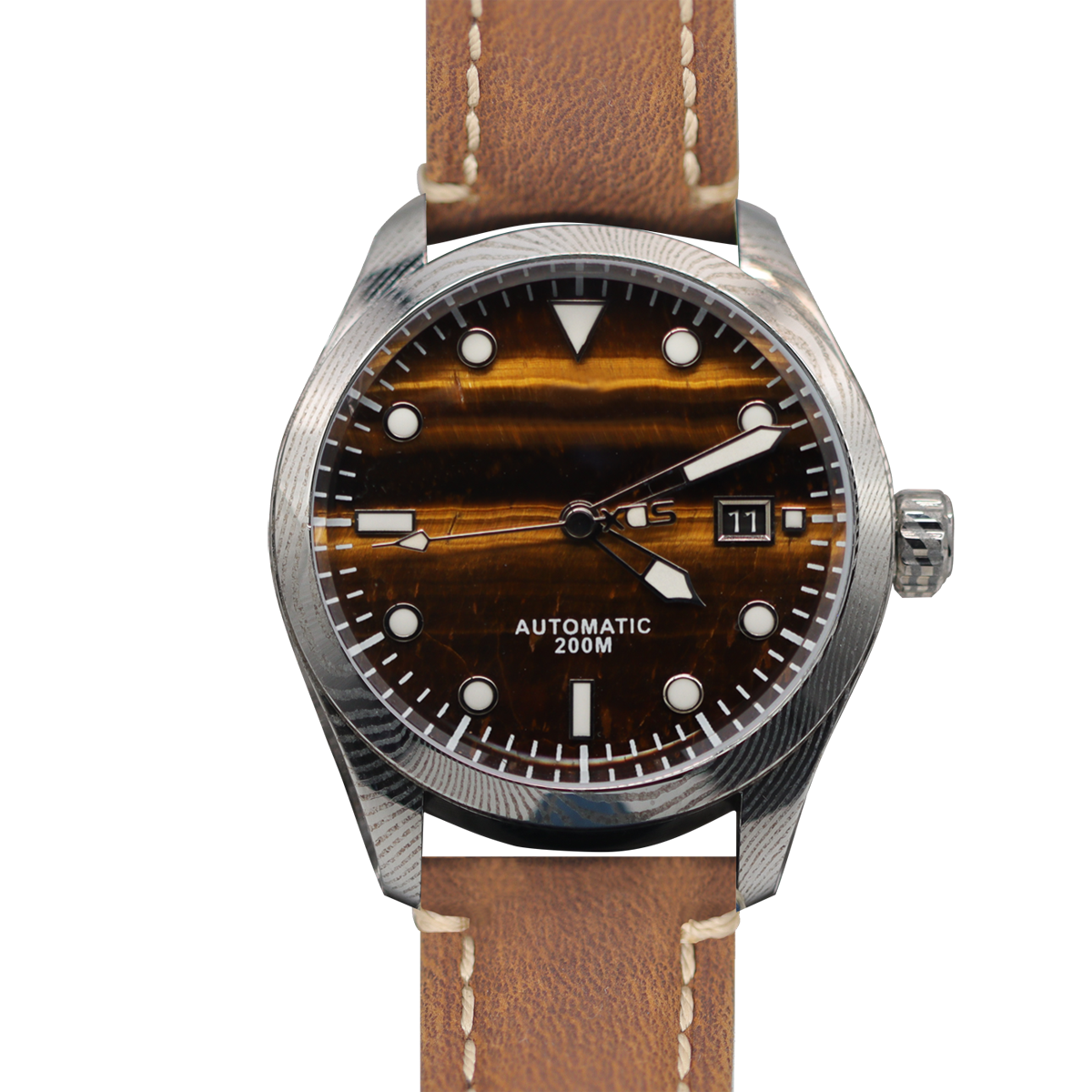 Automatic mechanical Damascus watch