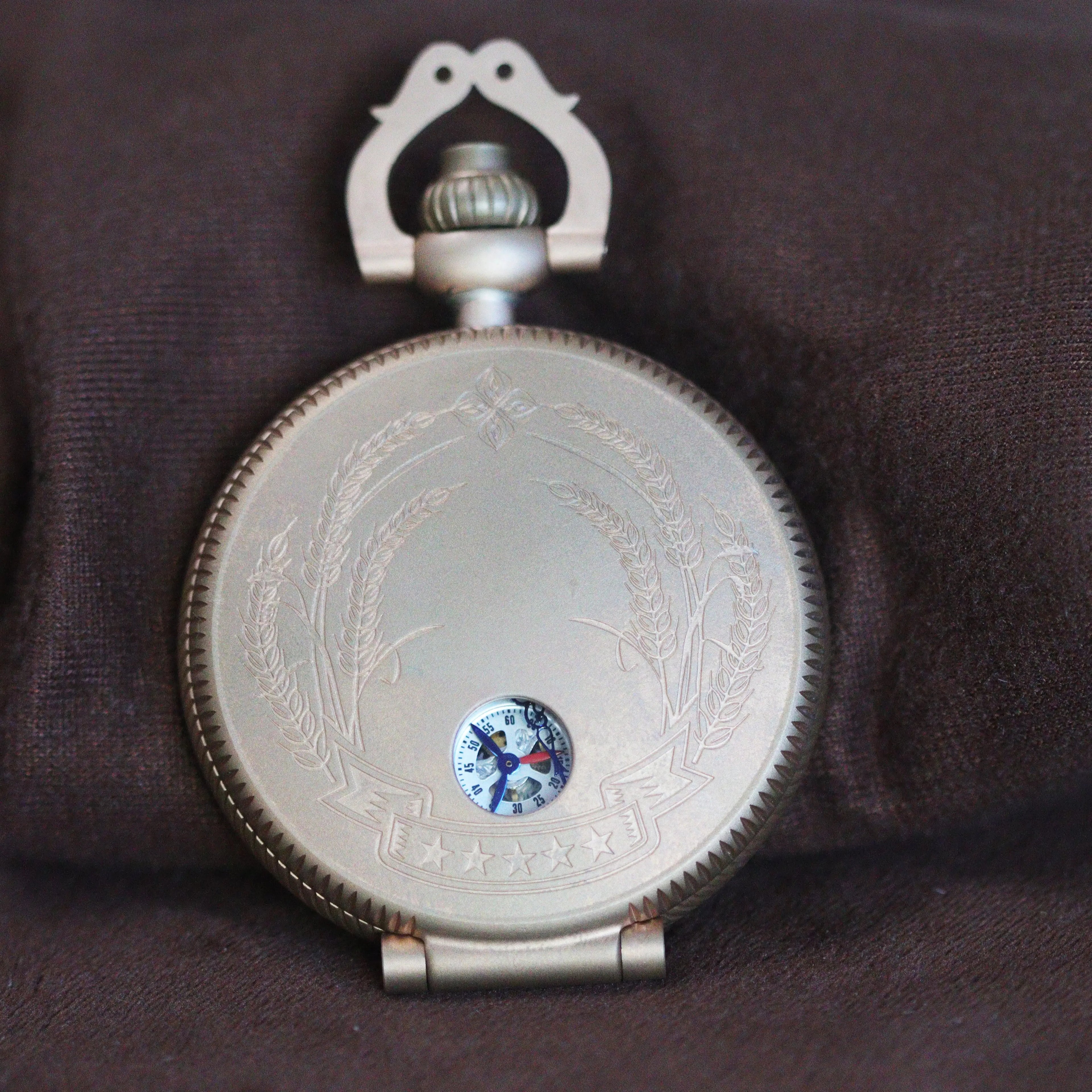 Waterproof mechanical bronze/sandblasted steel pocket watch sidaxin