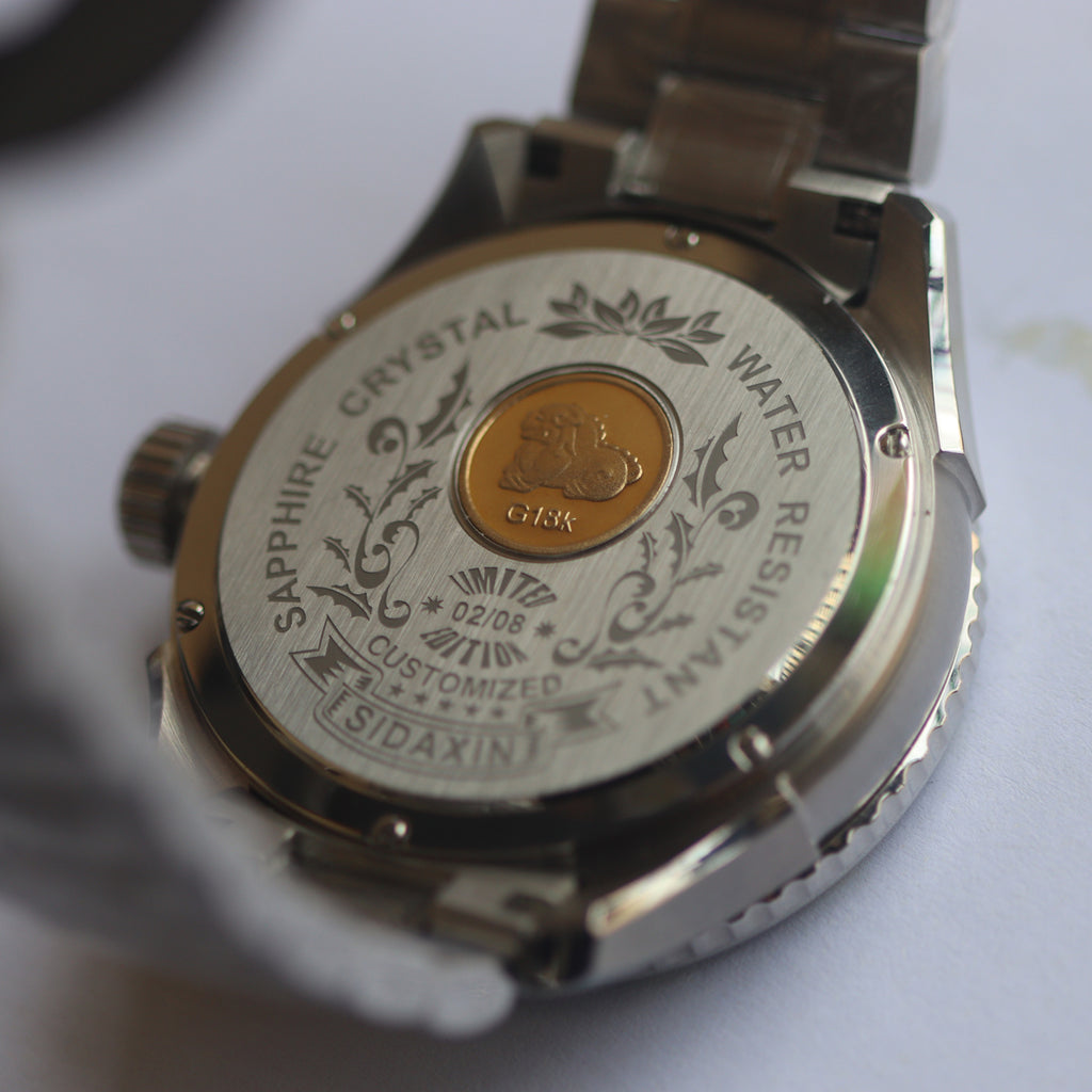 Automatic coaxial tourbillonarched stainless steel watch