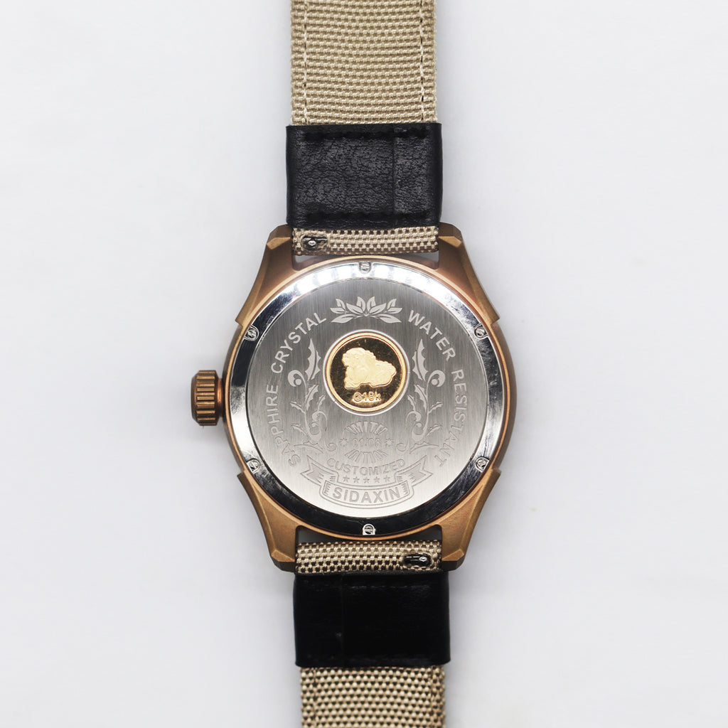 Automatic coaxial tourbillonarched bronze watch