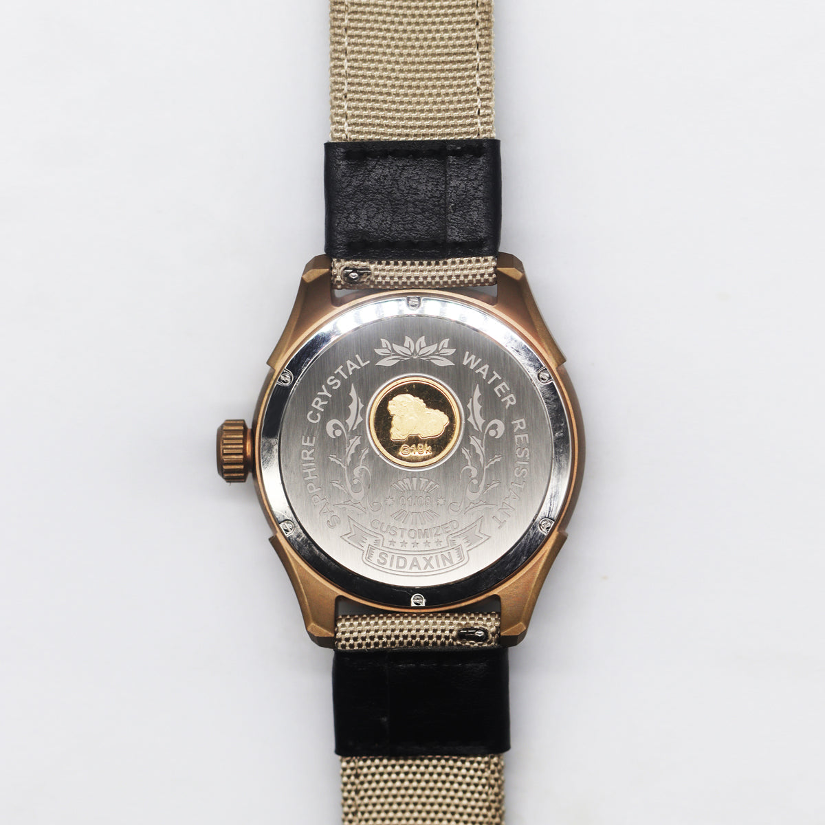 Automatic coaxial tourbillonarched bronze watch