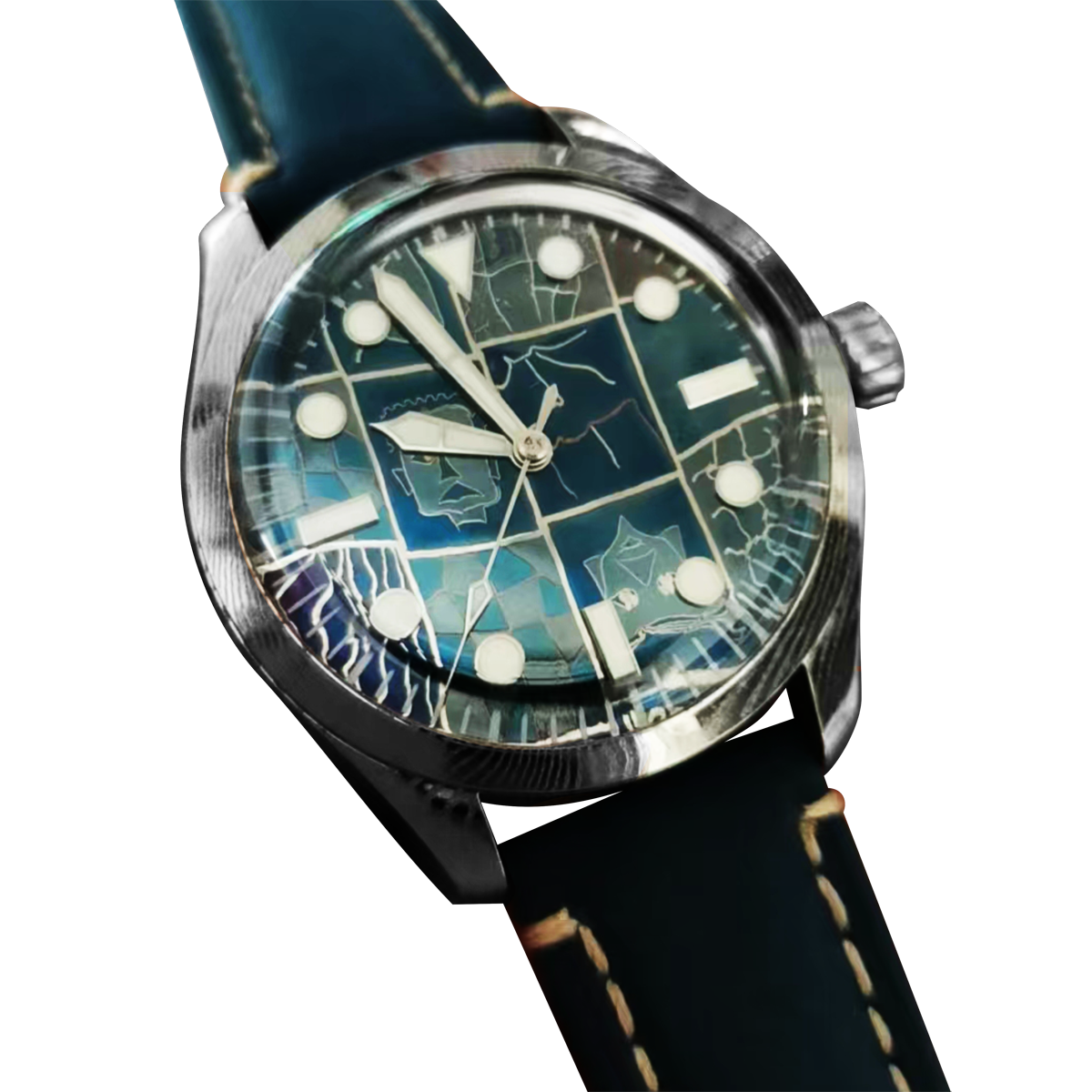 Automatic mechanical Damascus watch