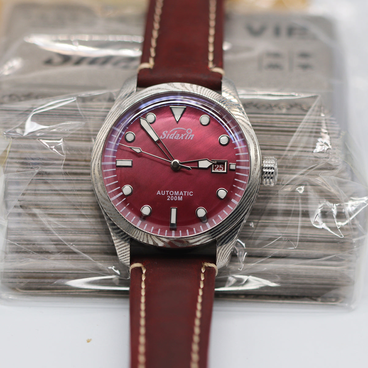 Automatic mechanical Damascus watch