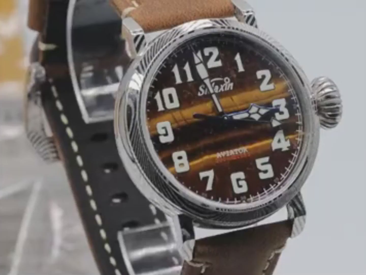 Automatic mechanical Damascus watch