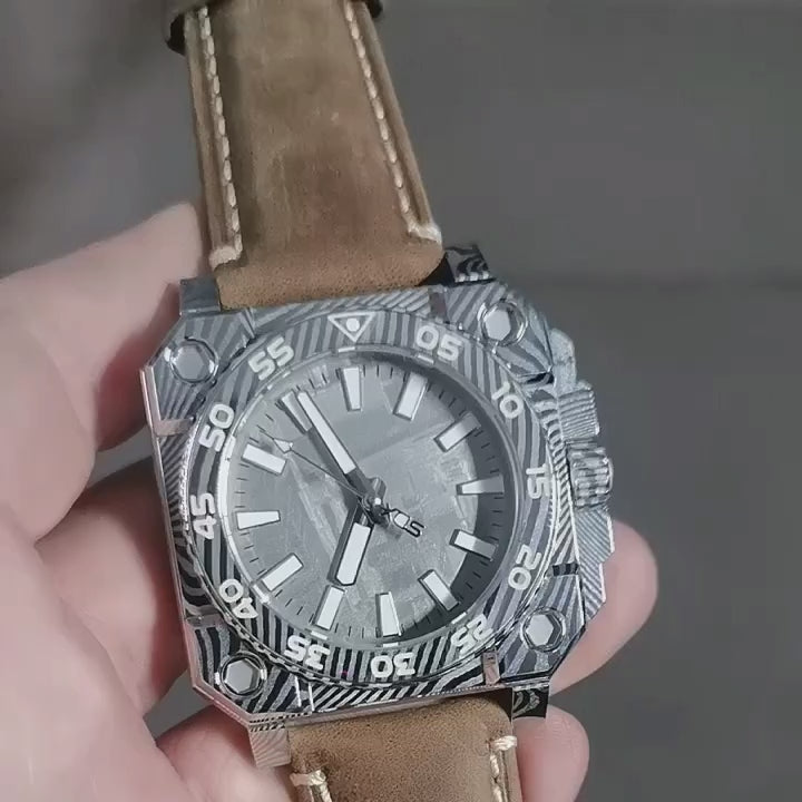 Automatic mechanical Damascus watch