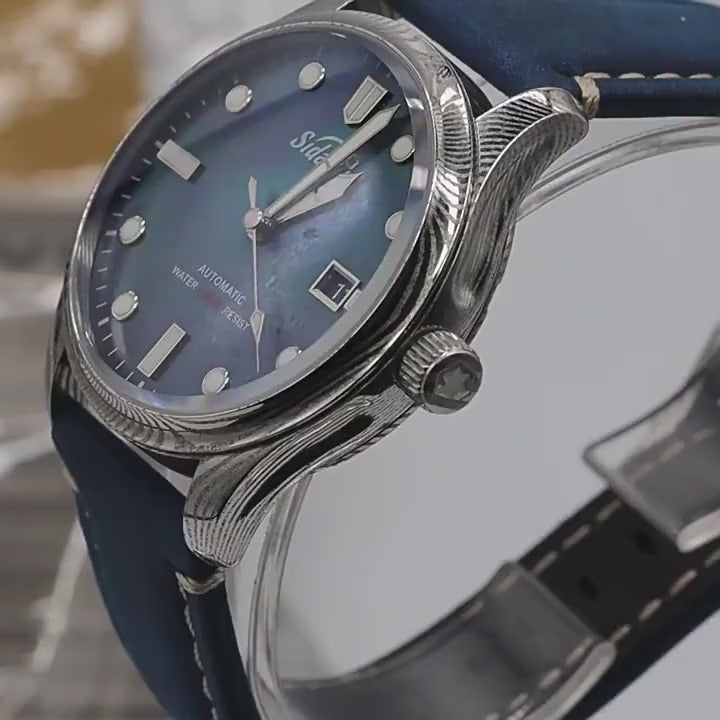 Automatic mechanical Damascus watch