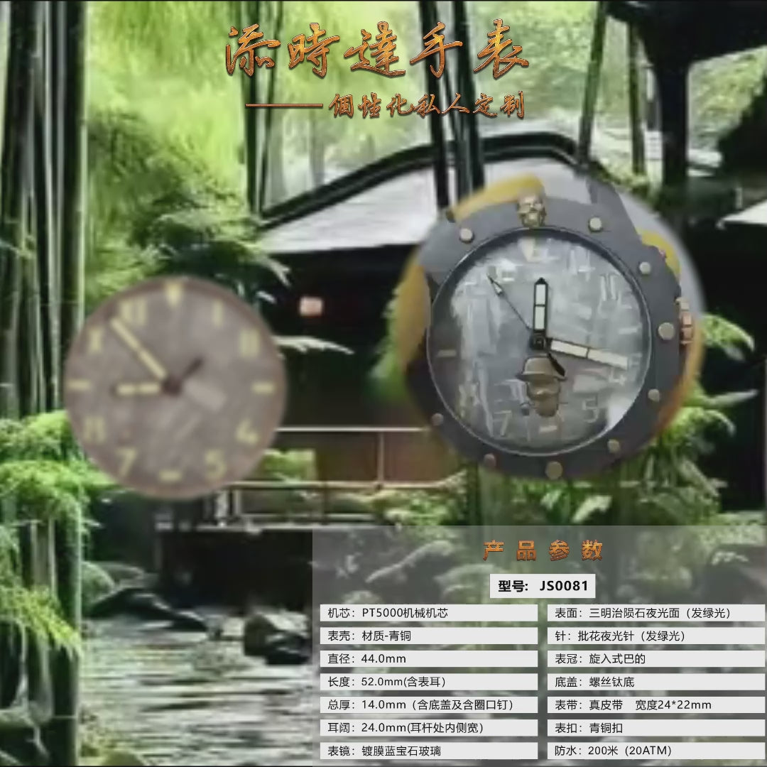 Automatic mechanical bronze/ Titanium diving watch