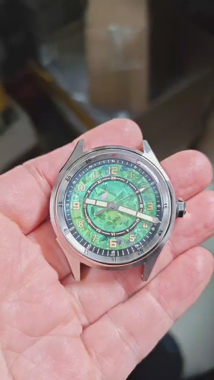 Automatic mechanical stainless steel /bronze diving  Ice-crystal dial watch